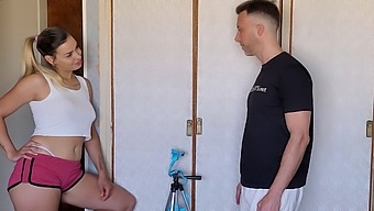 Two Cameras Capture The Intimate Moment Between An Older Woman And Her Curious Neighbor, Featuring A Passionate Blowjob And A Sensual Handjob. The Video Showcases The Woman'S Natural Big Breasts And Showcases Various Oral And Manual Techniques.
