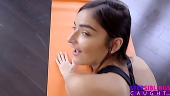 Step-Sisters In Ripped Yoga Pants: Intense Oral And Fucking Session