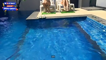Two Sultry Students Host An Orgy With The Pool Cleaners And Pay Them For Their Service.